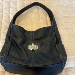 B. Makowsky Blue Shoulder Bag with Slouchy Silhouette